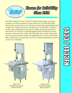 BIRO 1433 Commercial Meat Band Saw Details