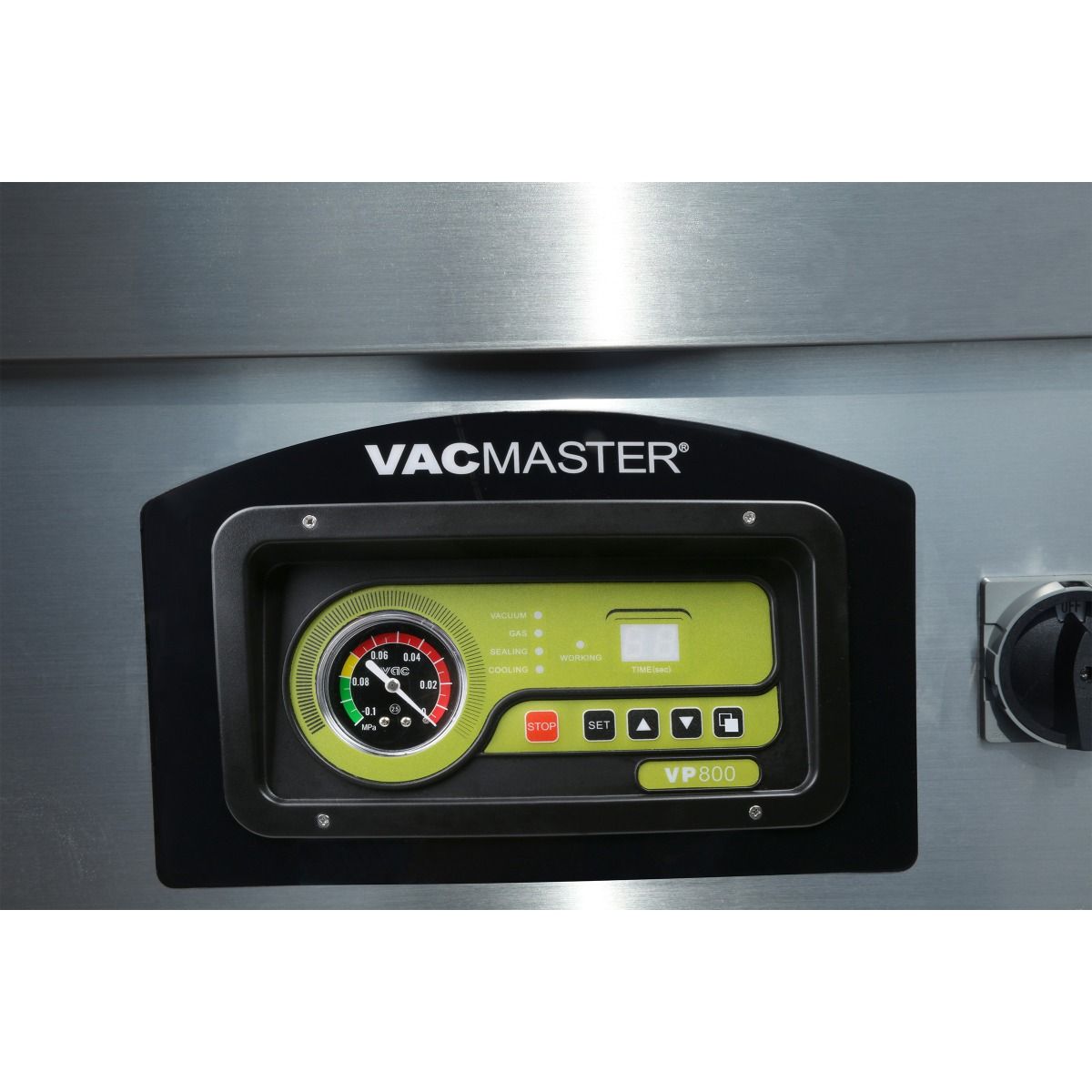 VacMaster VP800 Commercial Double Chamber Vacuum Sealer – Control Panel